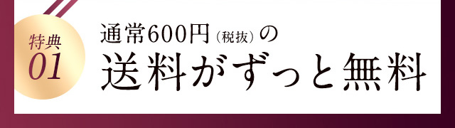 特典01 通常600円（税抜）の送料がずっと無料